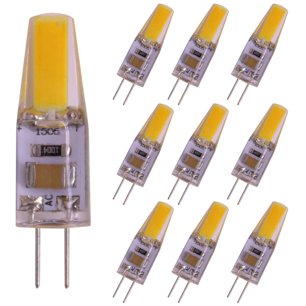 RYTM 10-Pack LED Bulbs G4 Bi-Pin Base 2W-140LM 20W Halogen Equivalent 360 Beam Angle No-Flicker Dimmable G4 Light