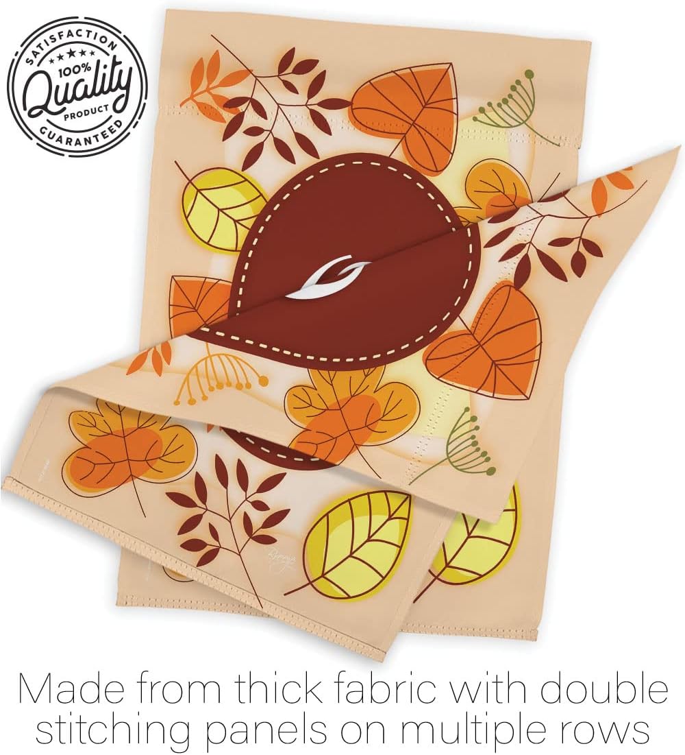 Autumn O Initial House Flag - Pack Monogram Fall Harvest & Scarecrow Pumkins Sunflower Leaves Season Autumntime Gathering USA Embroidery - Banner Small Garden Yard Gift Double-Sided 28 X 40