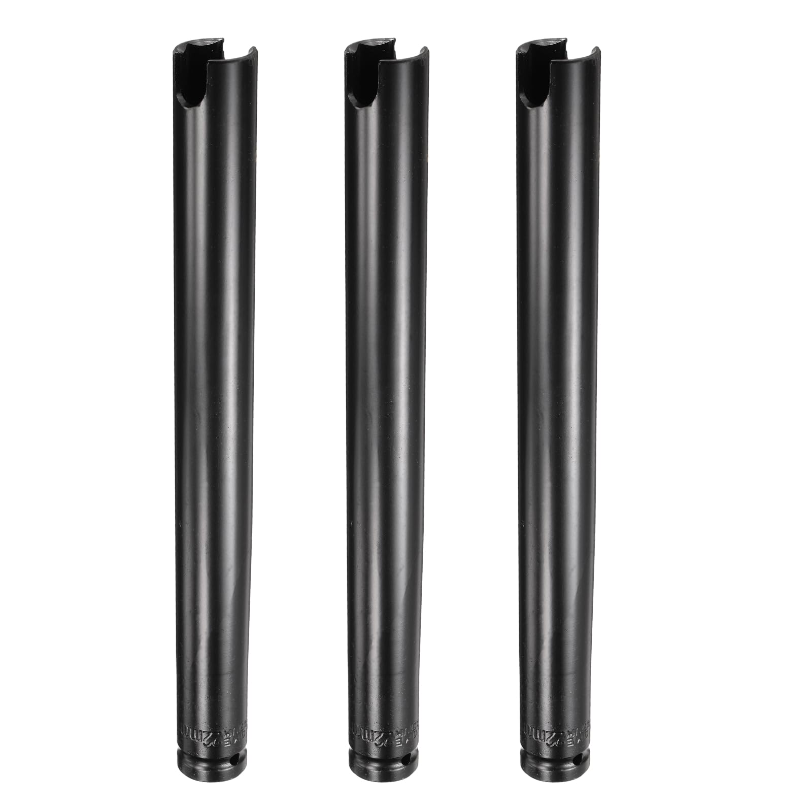 sourcing map 3 chiavi a bussola a 6 punte con intaglio da 1/2", attacco metrico da 22 mm, extra lunghe 295 mm, in acciaio 45# trattato termicamente, per riparazione di dadi ad alette e dadi ad alette
