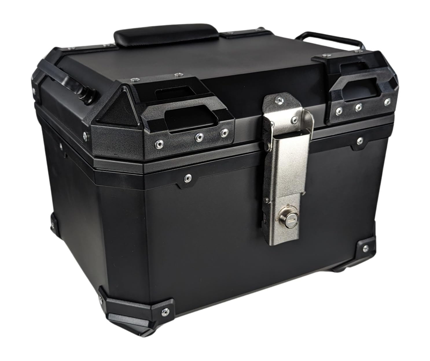 Mlink Baúl de Moto Universal 36L con Respaldo Lumbar ABS Negro Cuadrado Cerradura con Llave Carga Máx 15kg