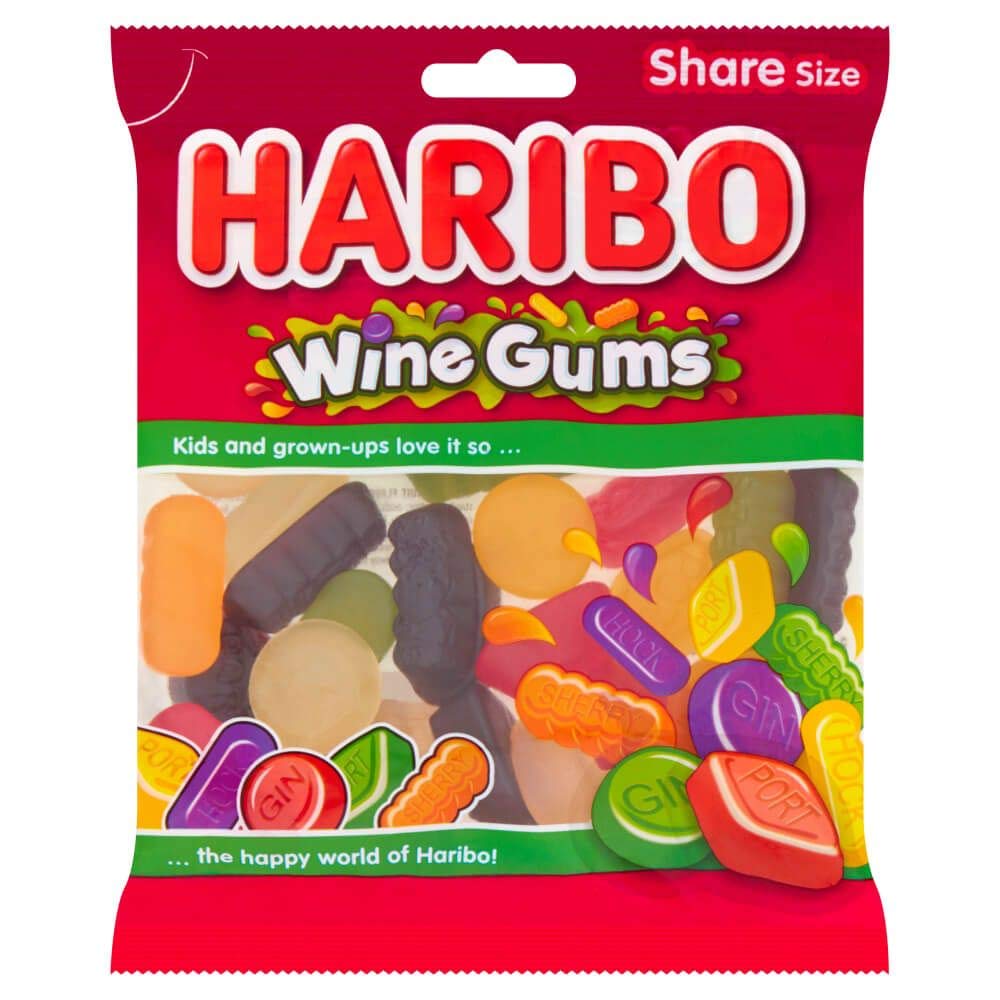 HARIBO Wine Gums Chew Bag , Blackcurrant, 140 g