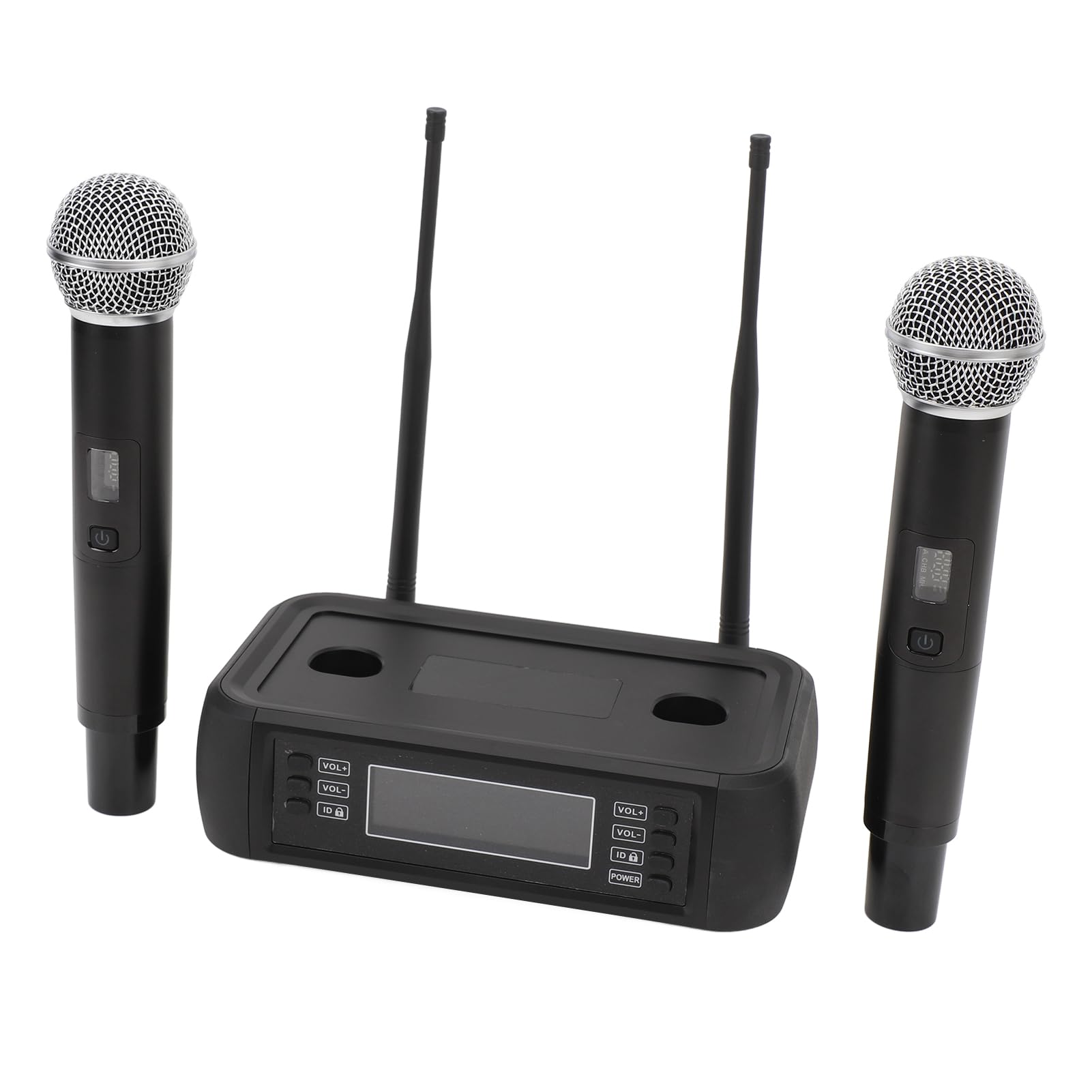 Ricaricabile con Doppio Microfono Portatile per la Riduzione del Rumore per Karaoke Ed Eventi All'aperto