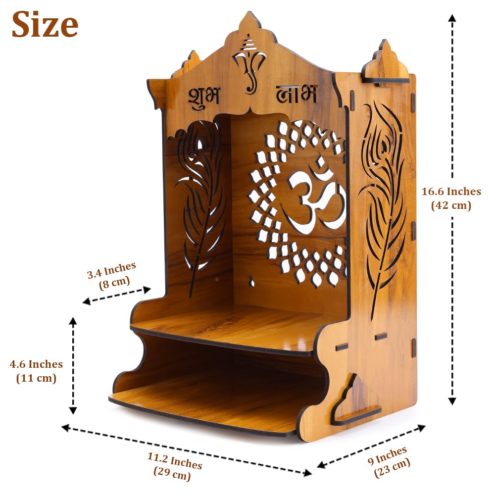 Sehaz Artworks OM Puja Mandir for Home Big Size | Pooja Mandir - 42 x 23 CM 1