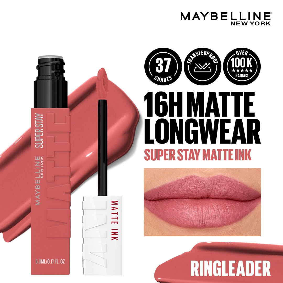 Maybelline New York Super Stay Matte Ink Liquid Lipstick, 175 Ringleader