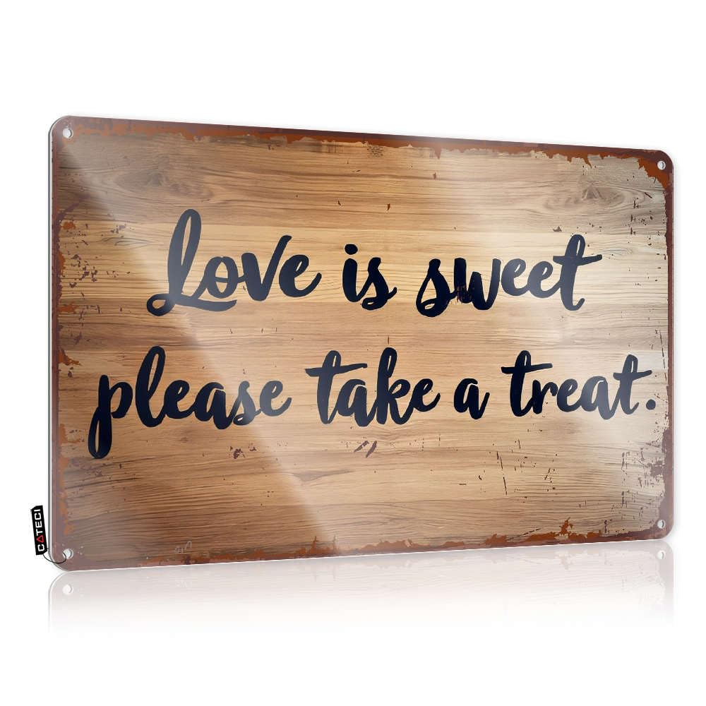 Door Signs For Bedroom Love Is Sweet. Please Take A Treat. Tin Sign Cheers Tin Sign Retro Tin Signs(20X30CM)