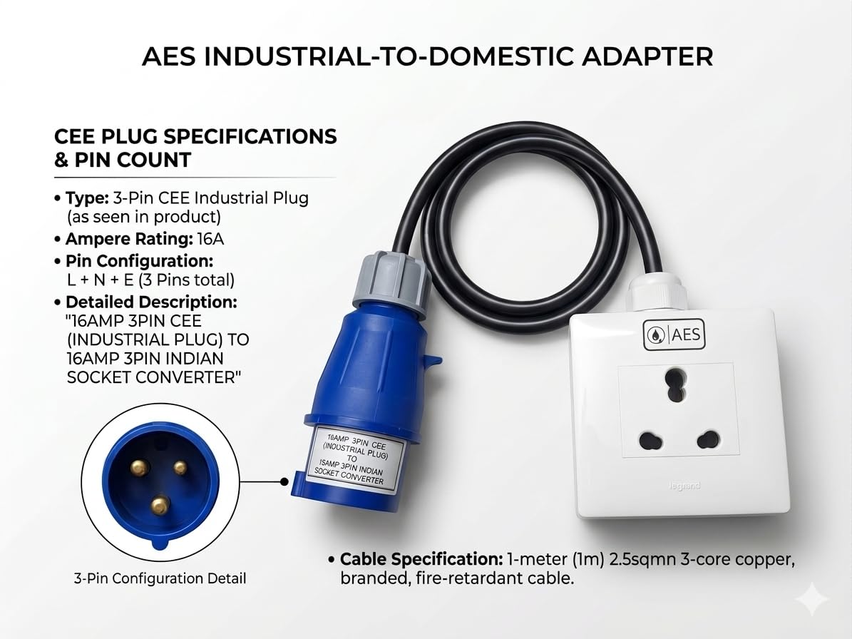 CEE to Indian Socket Converter - EV Charging -5 CEE to Indian Socket Converter - EV Charging -5