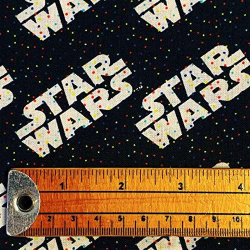 Camelot Tela de acolchado de algodón 100% con logotipo de Star Wars con puntos arcoíris