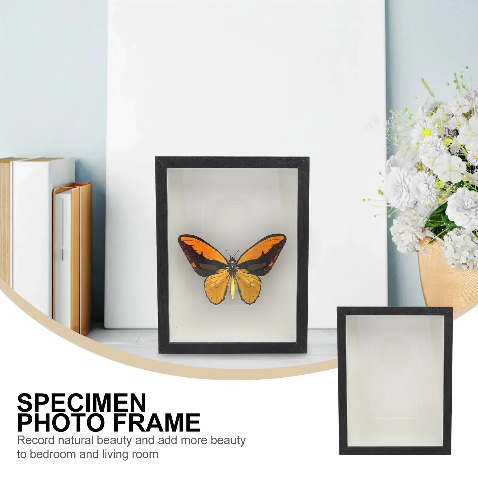 Shadow Box, 3 cornici portafoto in legno 3D, profondità 3 cm, stile nordico, fai da te, decorazione da parete di casa (marrone, 25,4 cm)