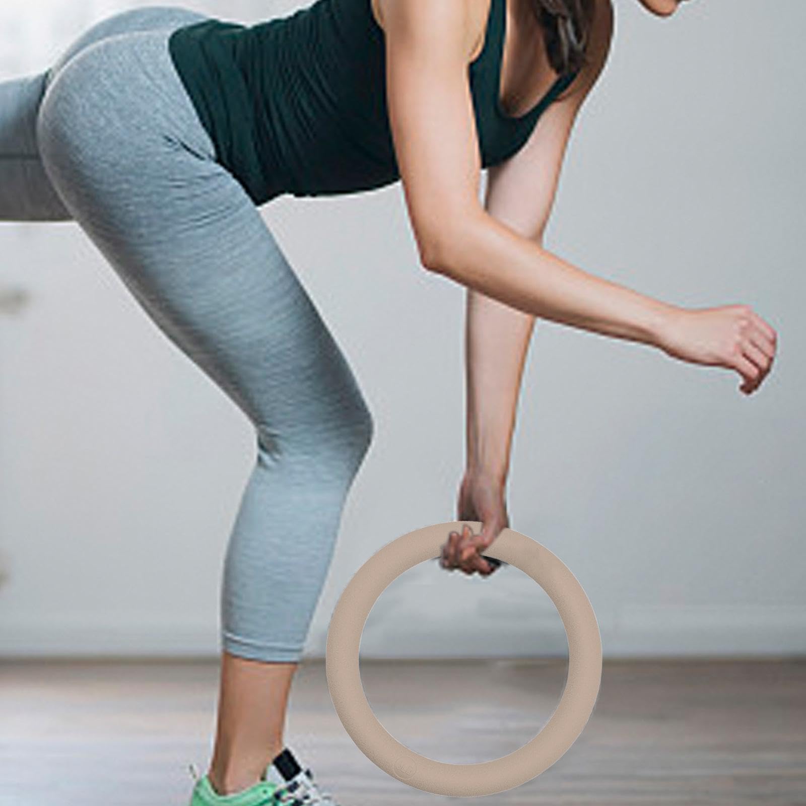 Weight Cerchio Anello Fitness Allenamento Silicone Ghisa Antiscivolo Adatto per Principianti Professionisti Esercizi, Colore del tè alla Crema
