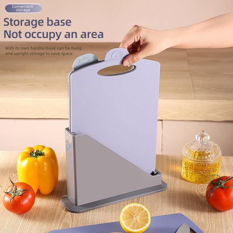 Schneidebrett Küchenschneidebretter, Küchenschneidebrett-Set, tragbare, flexible Schneidebretter mit Ständer for die Campingküche zu Hause