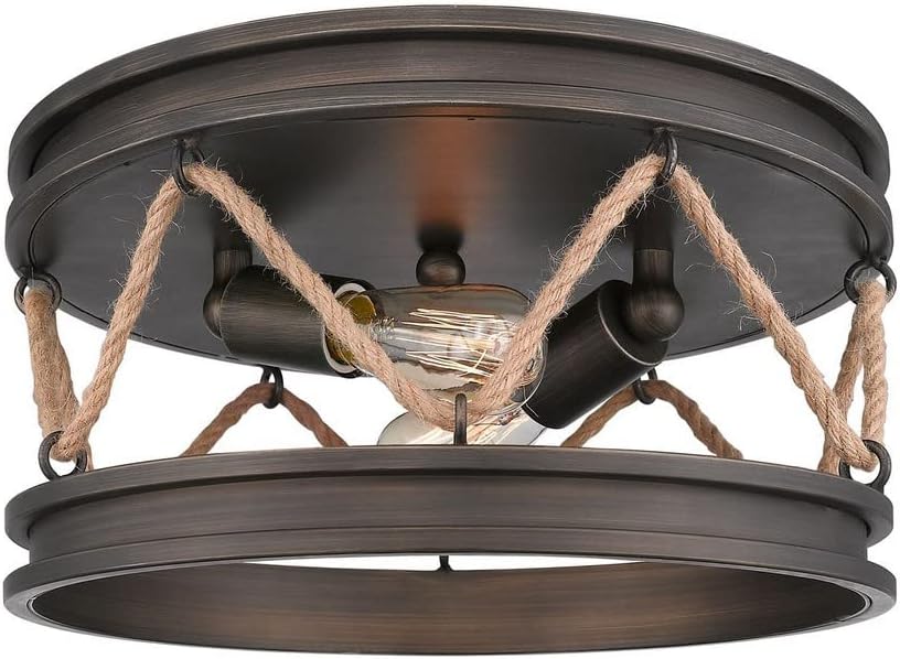 Golden Lighting Chatham Flush Mount in Gunmetal Bronze