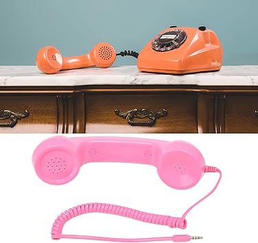 Retro 3.5mm Telephone Handset, Cell Phone Handset Mic, Microphone Handset for Mobile Phone, Cell Phone Receiver Mini Handheld Receiver Cell Phone for Mobile Phones Computers