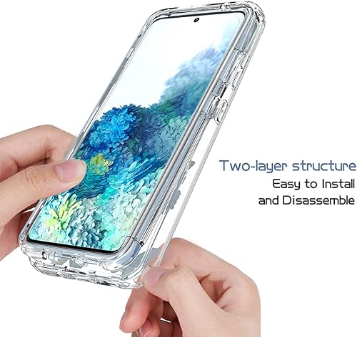 Miniatura 4 de Funda para Galaxy S20 5G, SM-G981U con protector de pantalla de vidrio templado, bonito patrón de mariposa transparente de cuerpo completo, funda