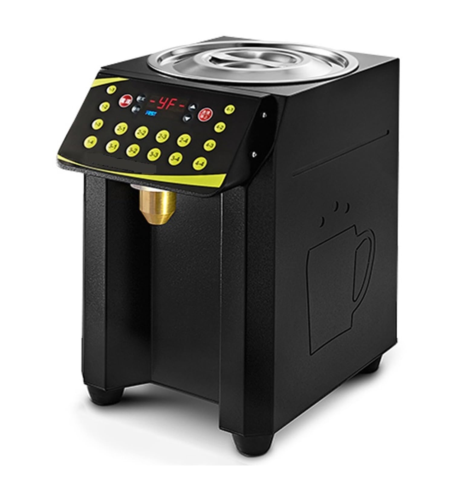 Fructose Dispenser, 16 Grid Quantitative Machine Automatic Fructose Dispenser Micro Computer Stainless Steel Syrup(Nero)