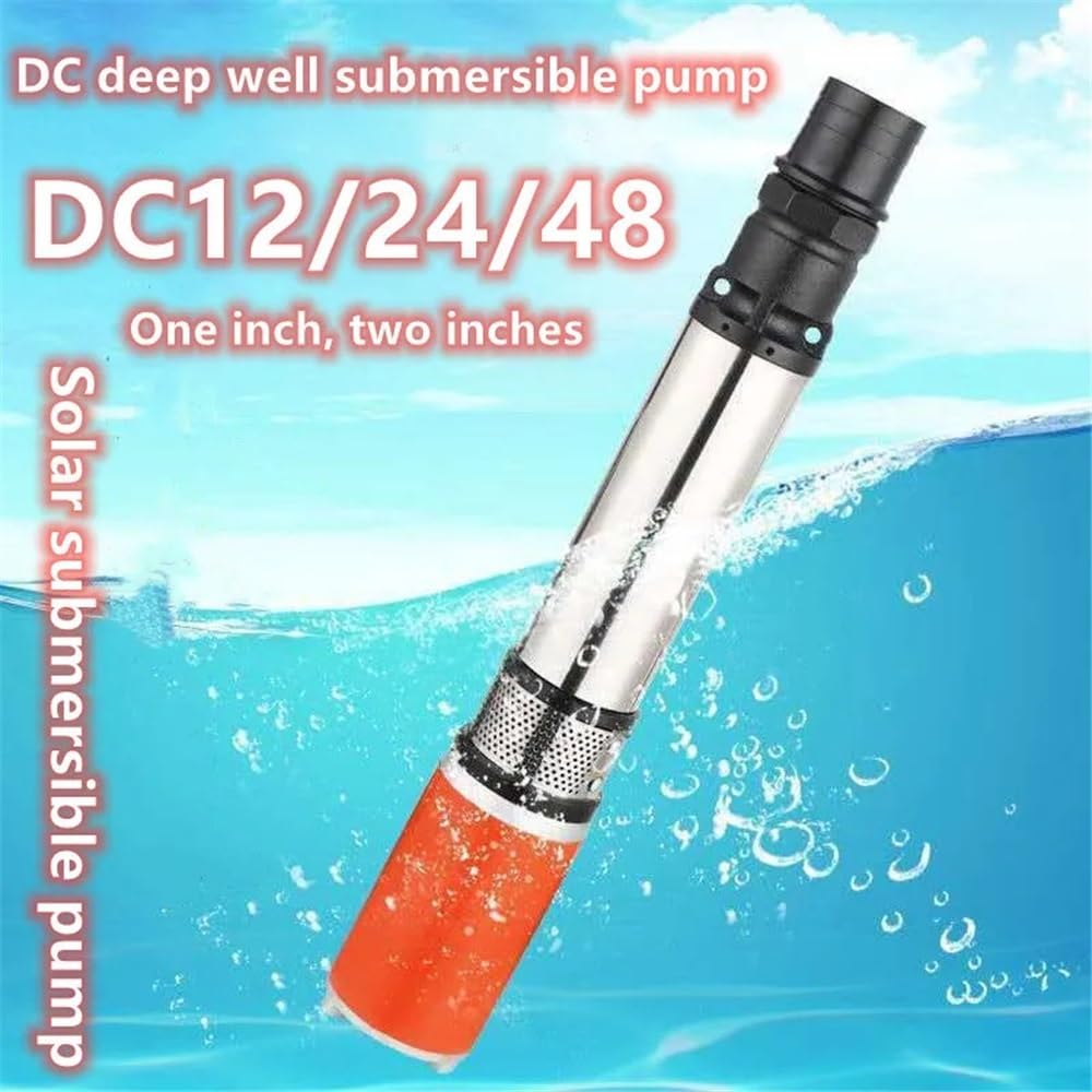 ZTBH Pompa zanurzeniowa stalowa pompa zanurzeniowa DC12 V24 V pompa głębinowa pompa głębinowa 12/24 V/48 V solarna pompa do przenoszenia pompy wody (napięcie: 12 V)