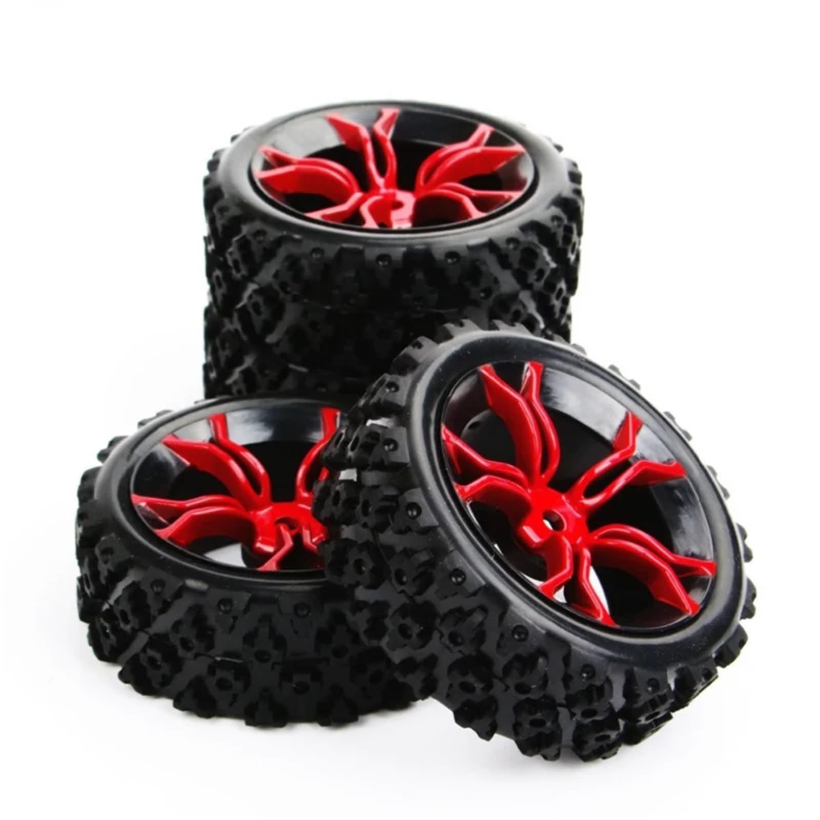 RC NeumáTicos para HSP para HPI 1/10 4 Uds Escala Neumáticos para Rally Llanta Rueda con 6mm Offset 12mm Hex RC Accesorios Coche Todoterreno Orugas Modificadas