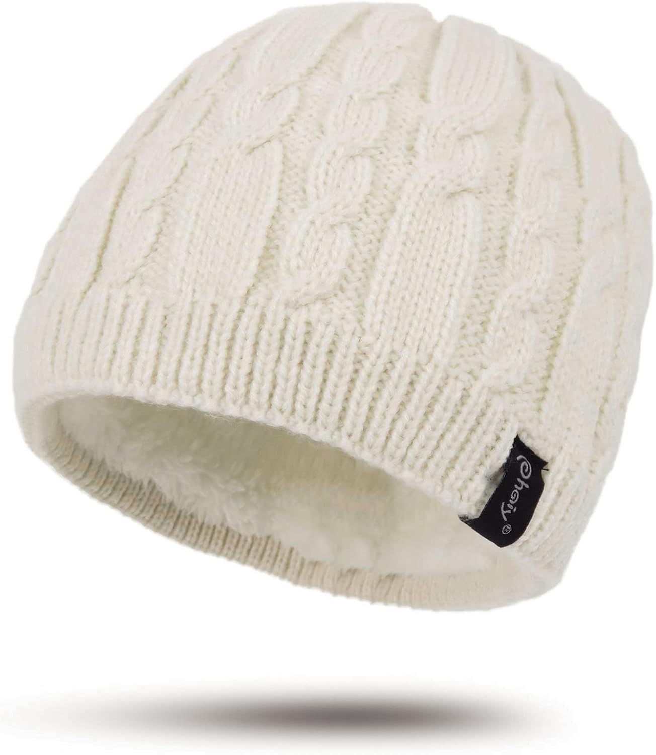 Winter Warm Beanie Hat for Women Men, Thick Cable Knit Cuffed Beanie