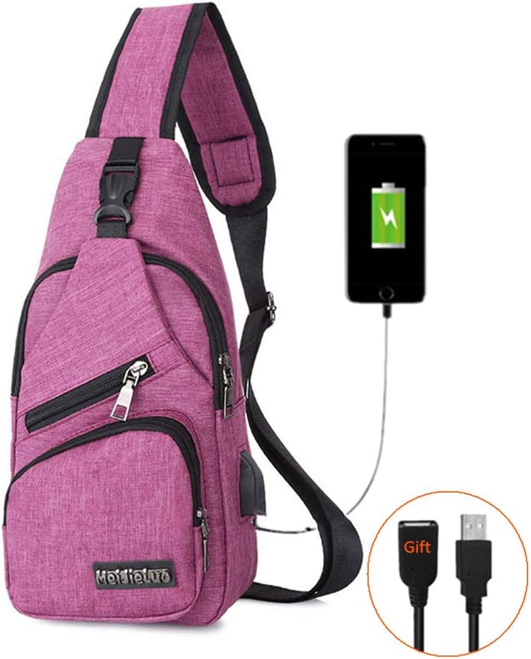 Sling Bag with USB Charging Port Backpacks Bags Crossbody Pack Rucksack for Hiking or Multipurpose Shoulder Daypacks
