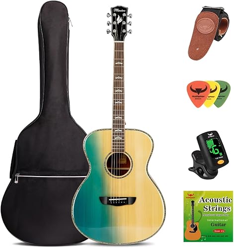 Kit de guitarra acústica Bullfighter para principiantes, guitarras folk pop para niños y adultos, instrumento musical de 6 cuerdas, kit de guitarra