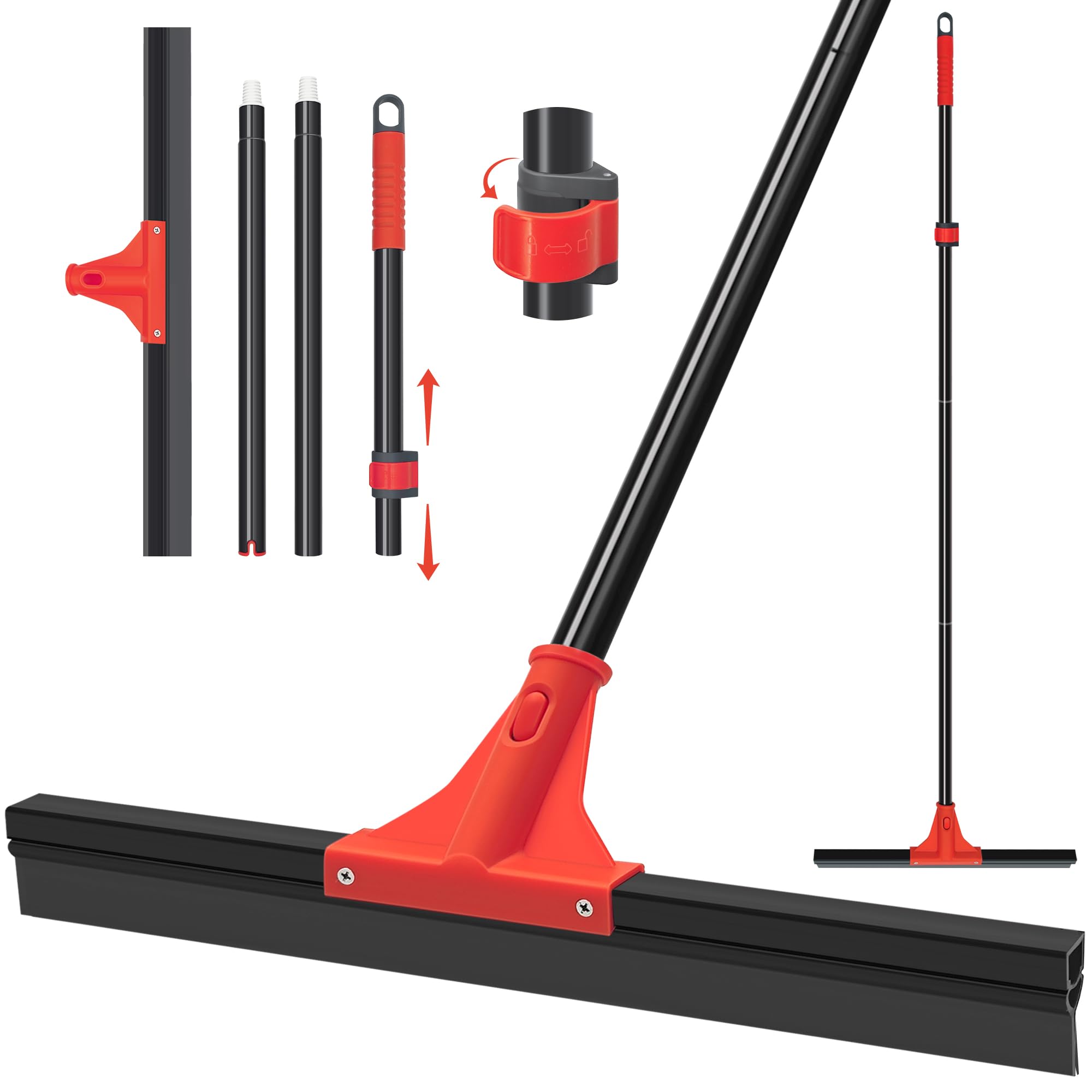 DALIPER 44.5cm Tergipavimento Pavimenti Tira Acqua Pavimenti con 148 cm Manico, Spingiacqua Spazzola per Doccia, Bagno, Garage