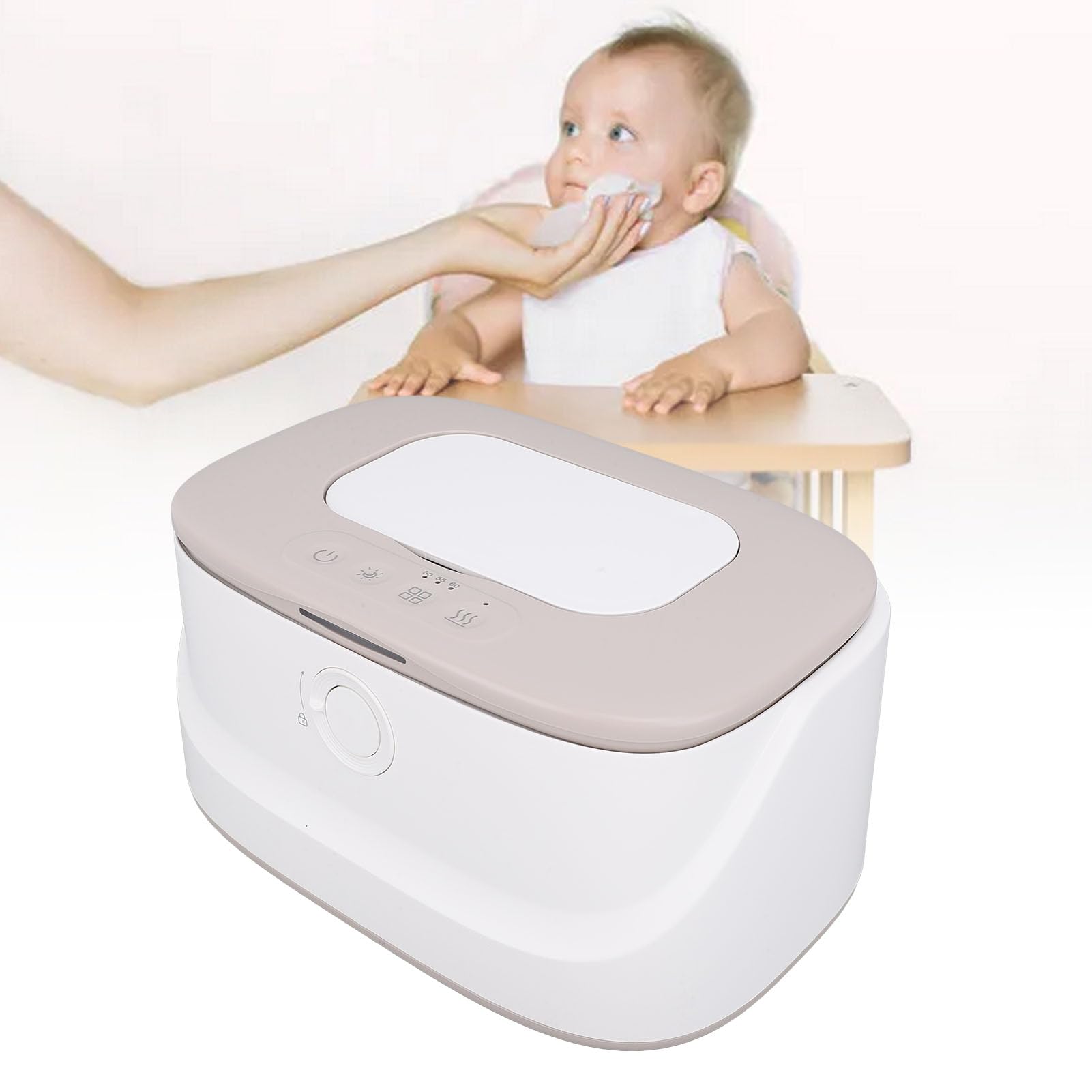 Generic Dispenser Scalda Salviette Umidificate per Bambini Controllo Intelligente della Temperatura Grande capacità con Luce Notturna per la Cameretta dei Bambini (GRAY)