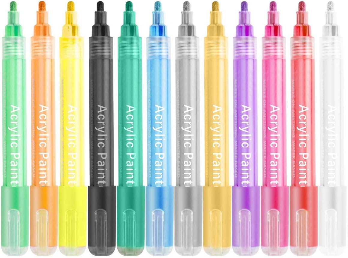 GHEART Acrylic Markers for Rocks, Ceramic, Glass, Wood, Fabric, Canvas, Mugs, DIY Craft Making Supplies Water-Based Painting Pens,