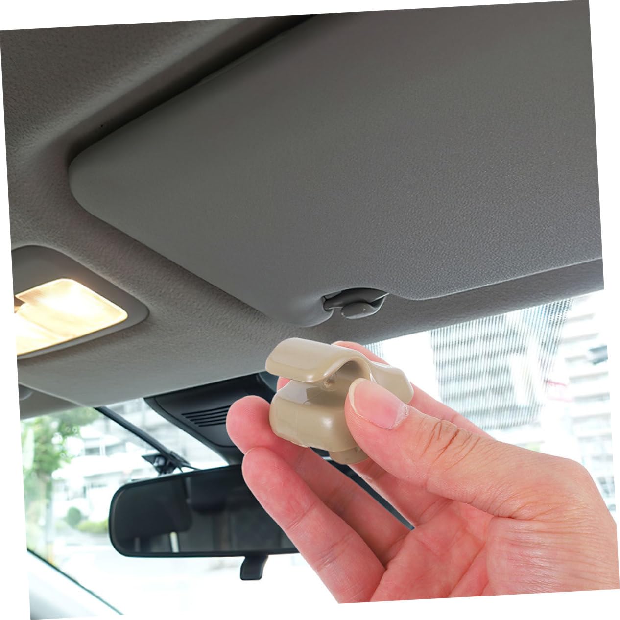 Amazon | Mikinona 車用サンバイザーフッククリップ 軽量pp素材製 サン
