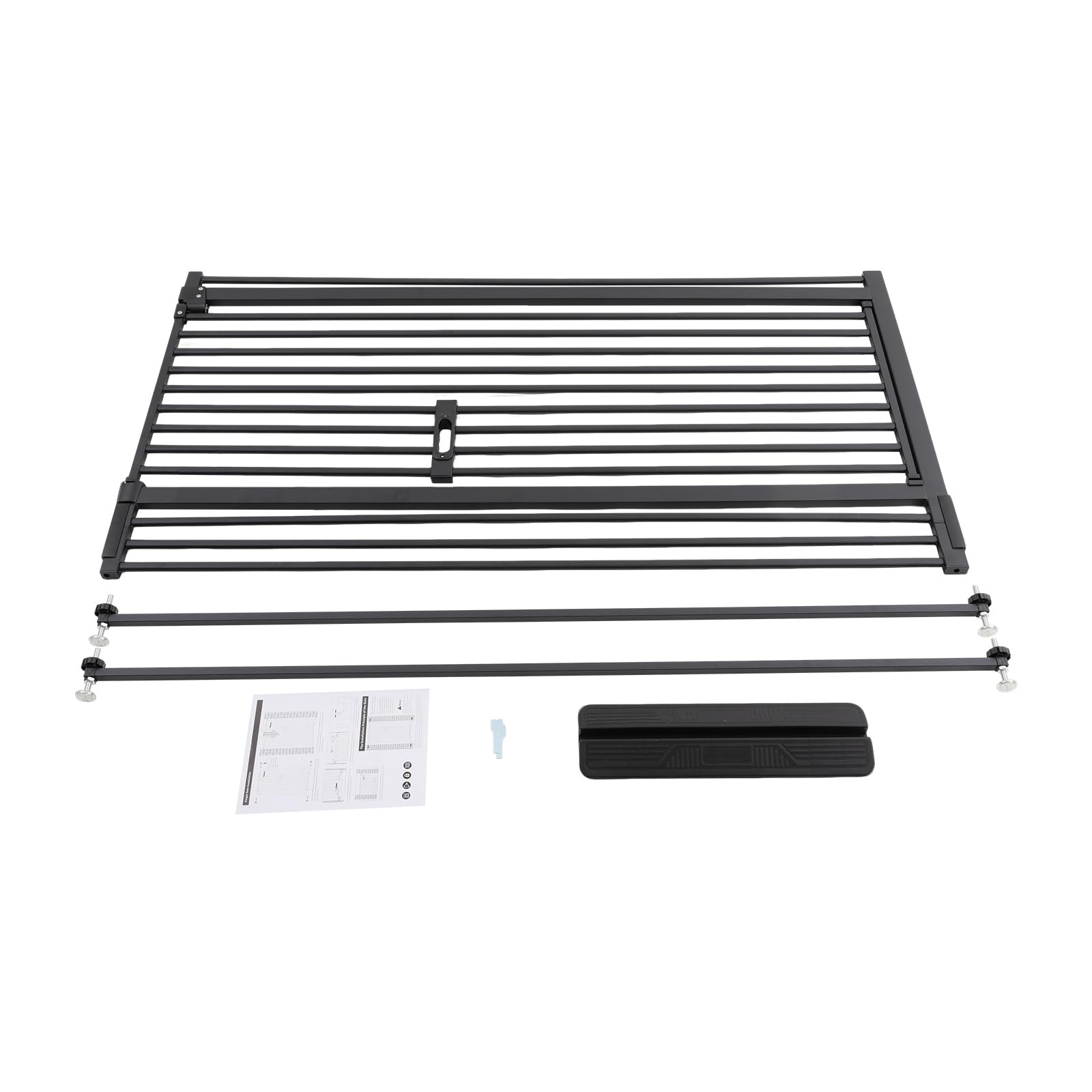 Barrera para Mascotas Puerta, Altura 150cm (Negro) | Acero al Carbono Barrera para Perros y Gatos, Ancho Ajustable de 86 a 95cm, Puerta Giratoria de 180°