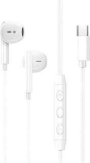 Next Store HS665 - Pure Sound Type-C Wired Earphone - Built-in Mic - Comfortable & Lightweight Design (White, 13g)