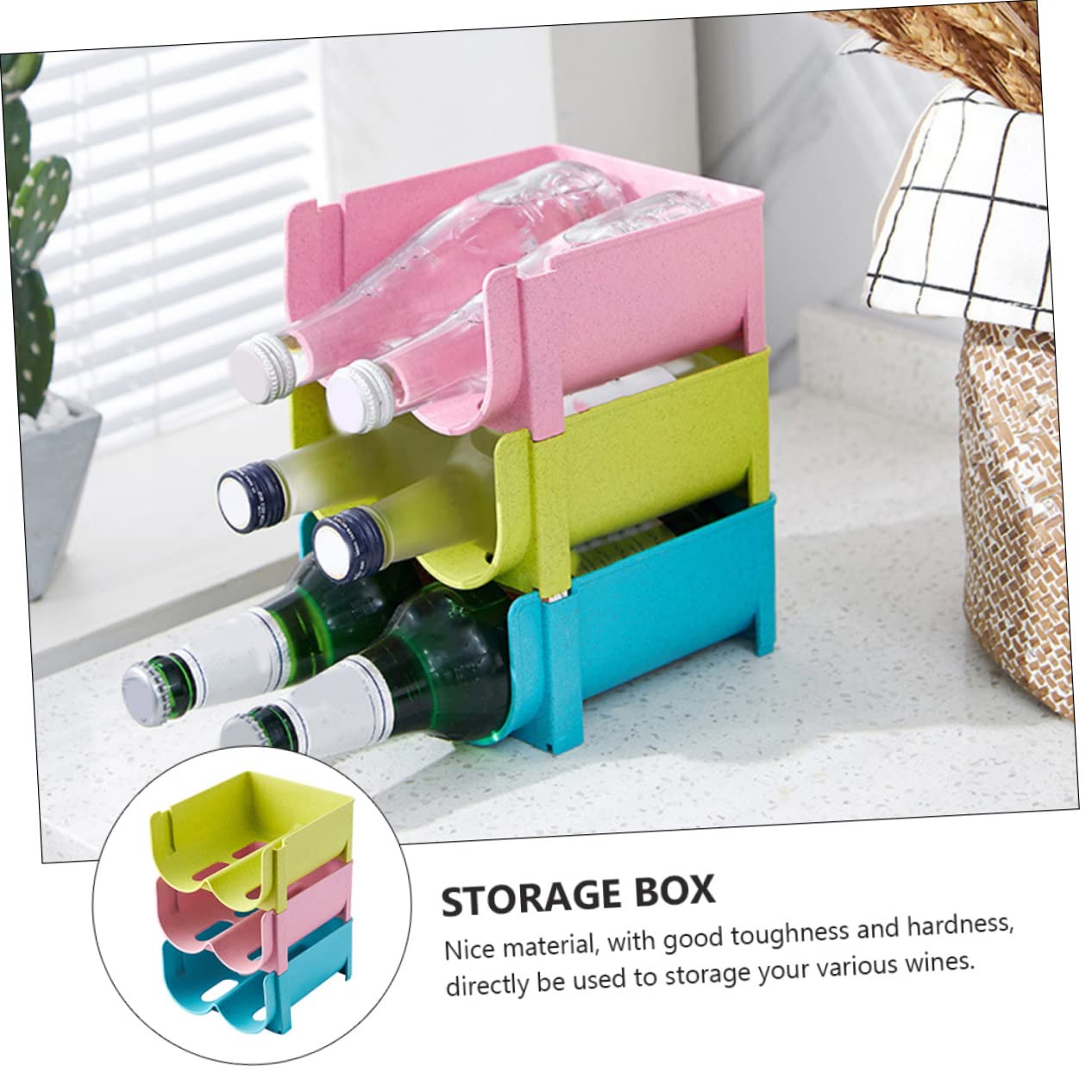 Cabilock Kitchen Supply Stackable Beer Storage Box Beverage Box Odorless Material for Safe Organized Storage