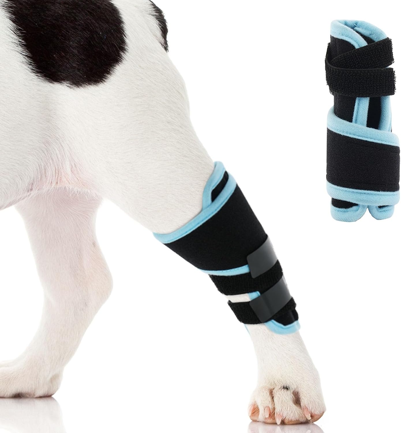 Kuoser Dog Leg Brace Large, Compression Wrap for Front & Back Legs, Adjustable Dog Knee Sleeve, Joint Support & Injury Recovery, Joint Stability Mobility Aid, Stops Licking & Protects Wounds Blue