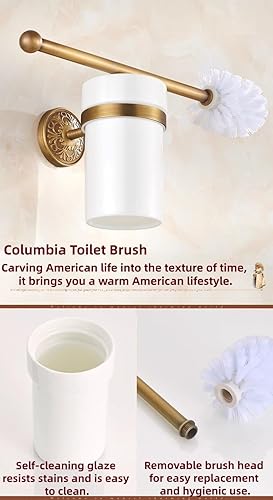 Miniatura 5 de High-End Retro Copper Bathroom Hardware Set  American and European Style Towel Rack Combination Various Designs Available,Set 4a