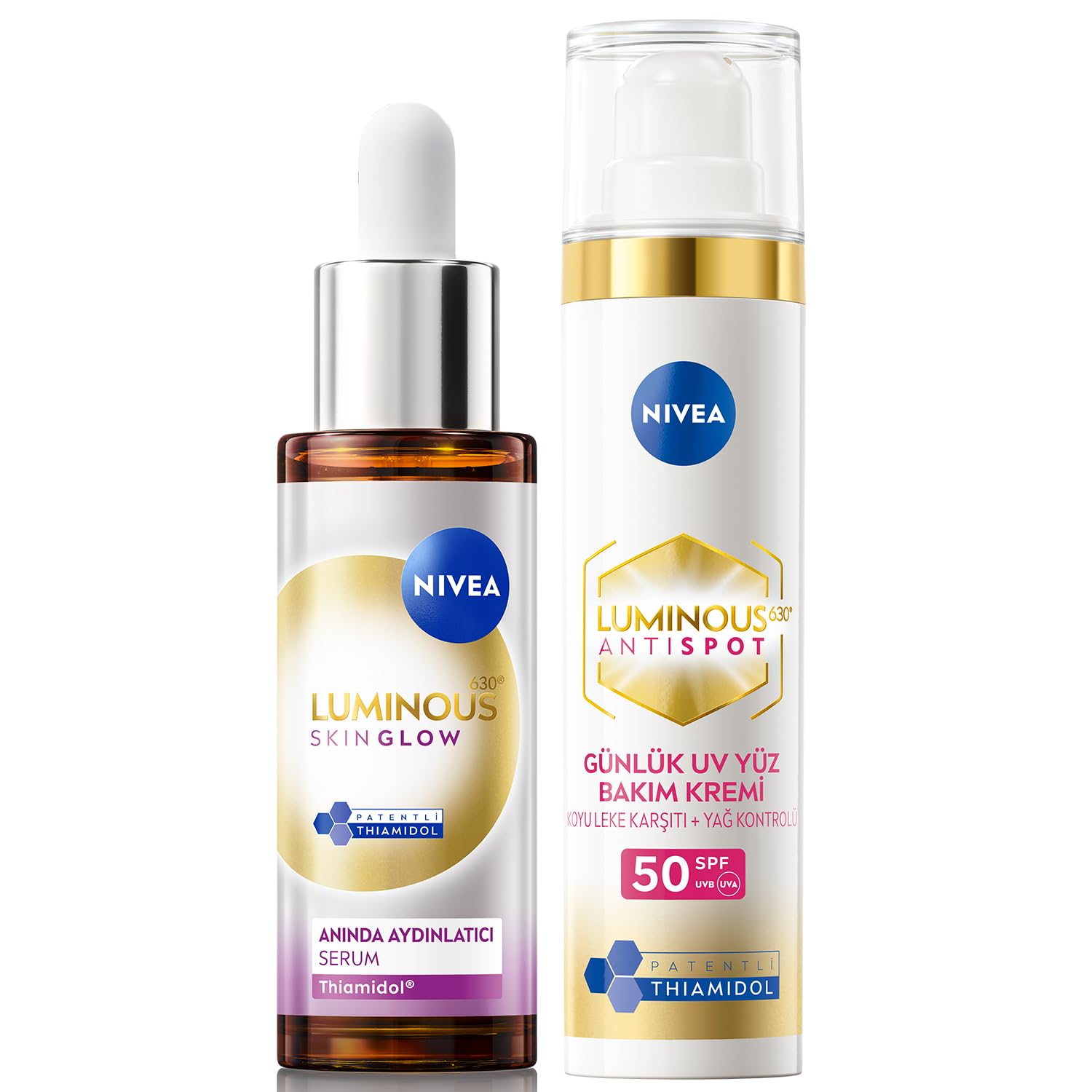 Luminous630 Aydınlatıcı ve Leke Karşıtı Cilt Bakım Seti,SPF50 Yüz Güneş Kremi 40ml,Serum 30 ml