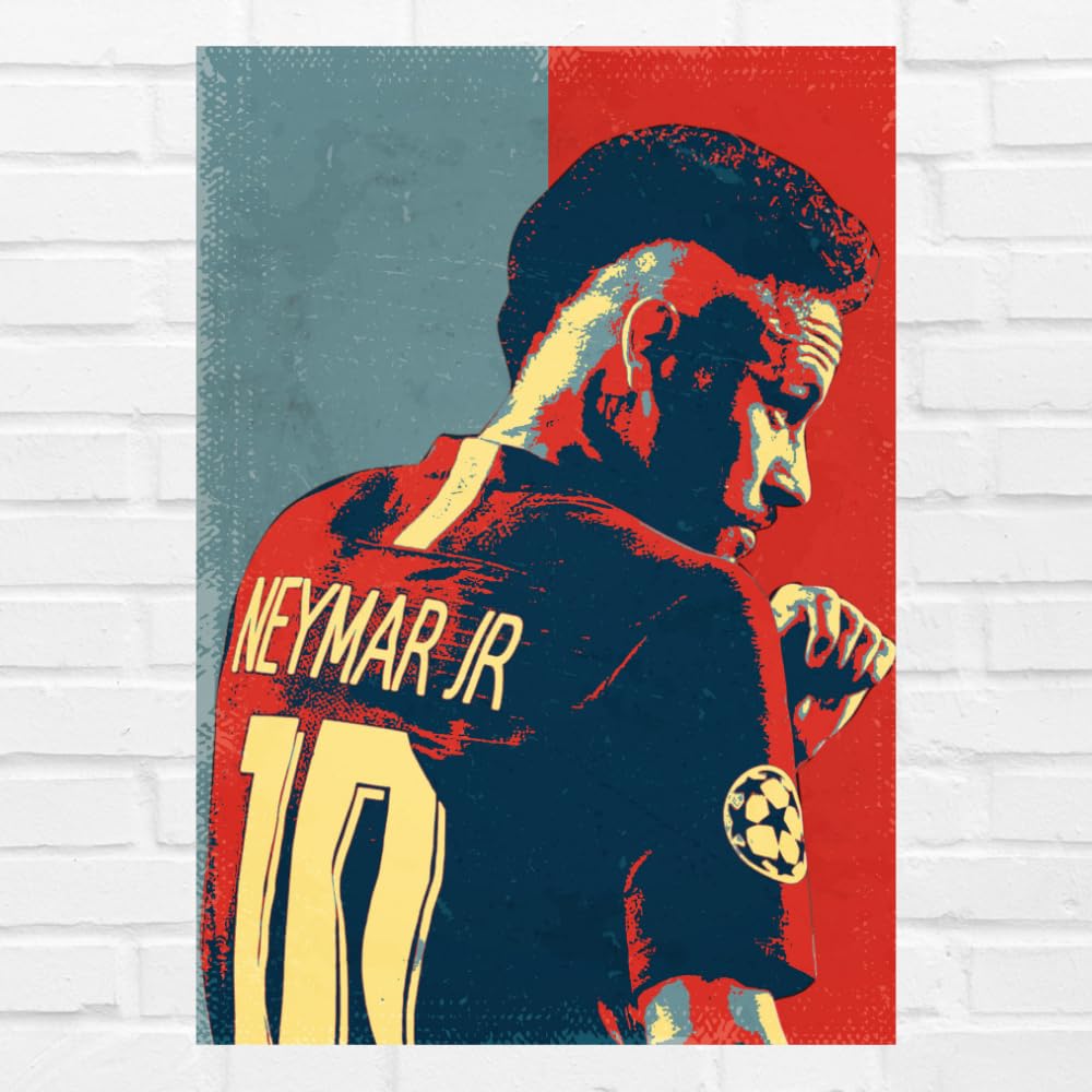 Good Hope – Neymar Jr Poster | 12x18 Inch Unframed Wall Art | Pop Art Style Football Print | Iconic No. 10 PSG Jersey Design for Bedroom, Sports Room & Fan Wall Decor. (Multicolor 300gsm Paper Stickers Posters without frame frames framed)