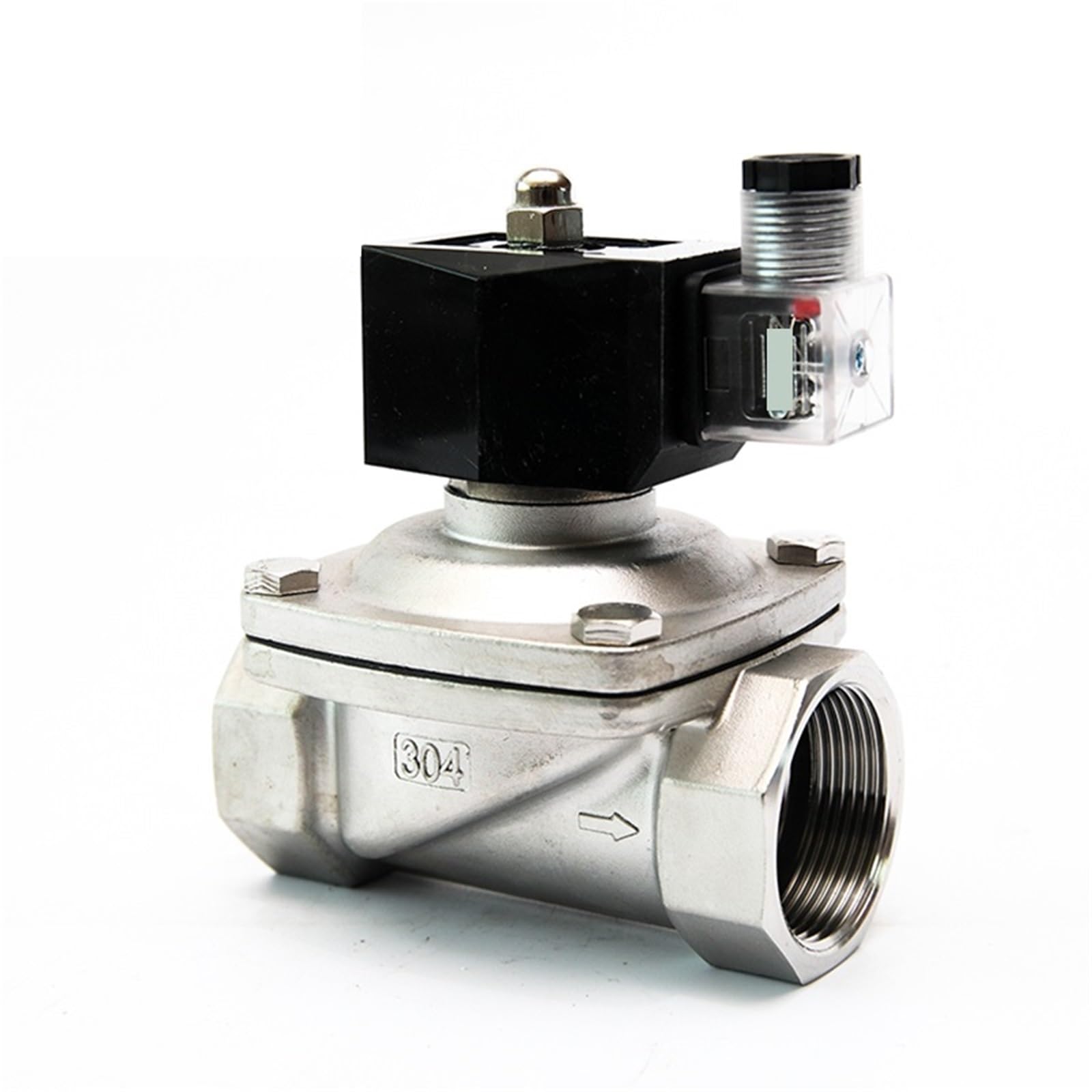 Válvula solenoide 1-1/2 de acero inoxidable para automatizar tuberías de alta presión de aire