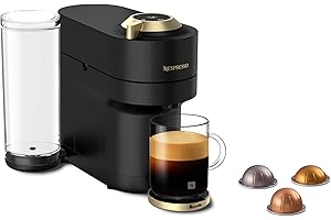 NESPRESSO VertuoPlus Breville Machine, Matte Black Gold