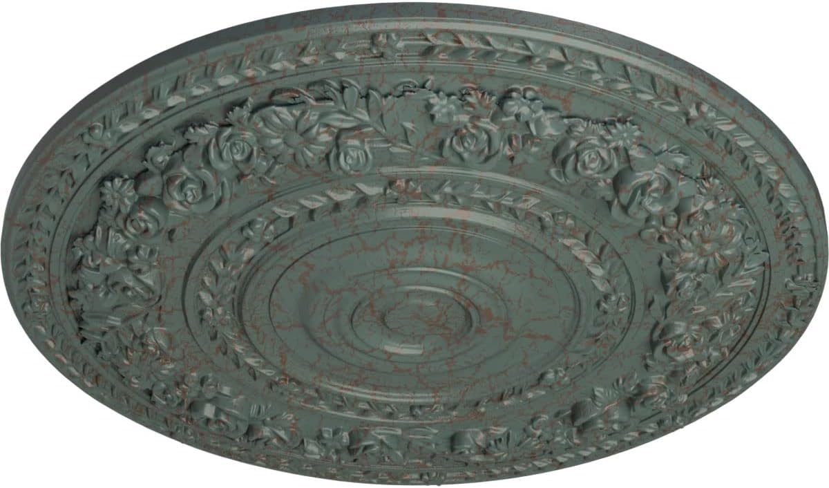 Ekena Millwork Rose Ceiling Medallion, Cloud Burst Crackle