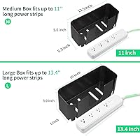 Vista 4 de Caja organizadora de cables, organizador de cables para regletas de alimentación, protector de sobretensiones, cable de extensión y gestión
