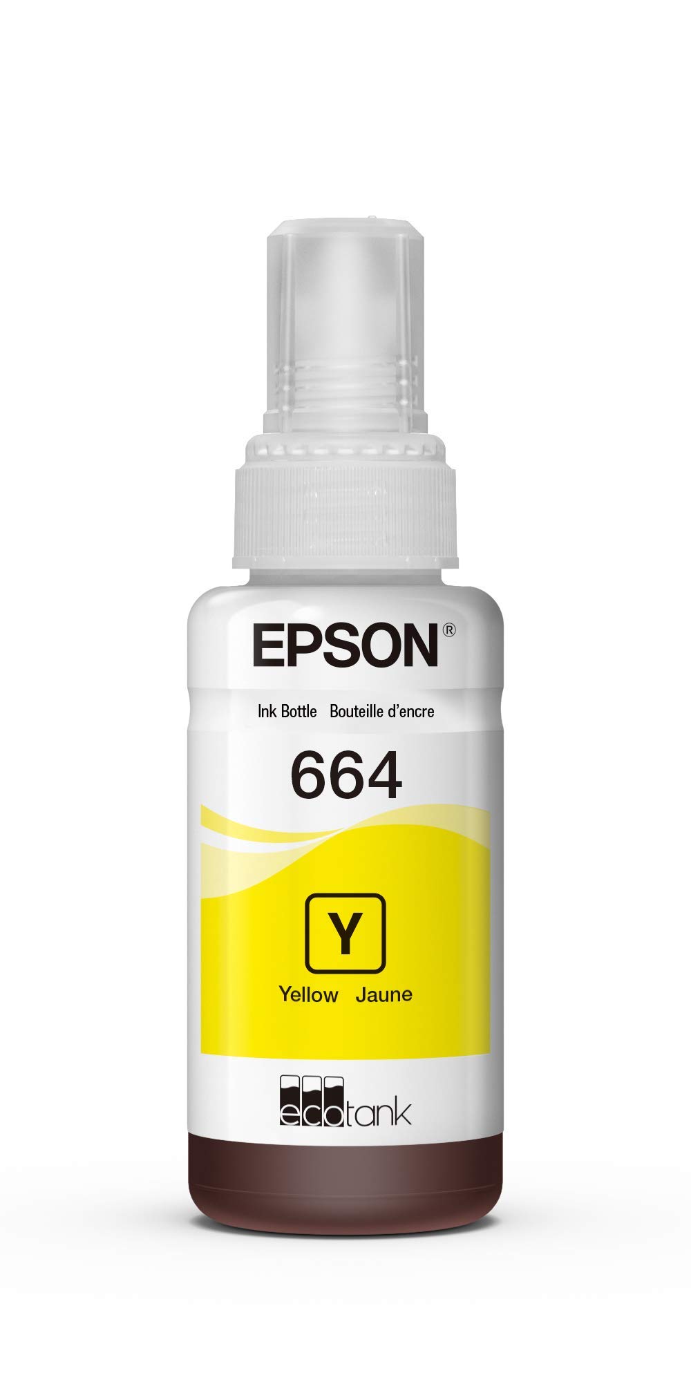 664 EcoTank Ink Ultra-high Capacity Bottle Yellow (T664420-S) Works with EcoTank ET-2500, ET-2550, ET-4500, ET-4550, ET-2600, ET-2650, ET-3600, ET-16500