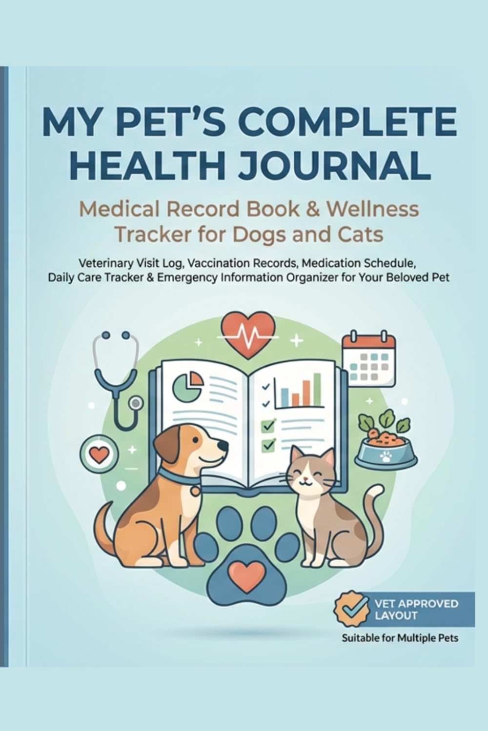 My Pet's Complete Health Journal: Medical Record Book & Wellness Tracker for Dogs and Cats: Veterinary Visit Log, Vaccination Records, Medication ... Information Organizer for Your Beloved Pet