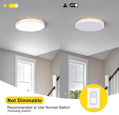 Miniatura 6 de VIOLOEMI 15.74 pulgadas LED no regulable montaje en techo accesorios de iluminación empotrados tambor moderno plano cerca de la pantalla de techo