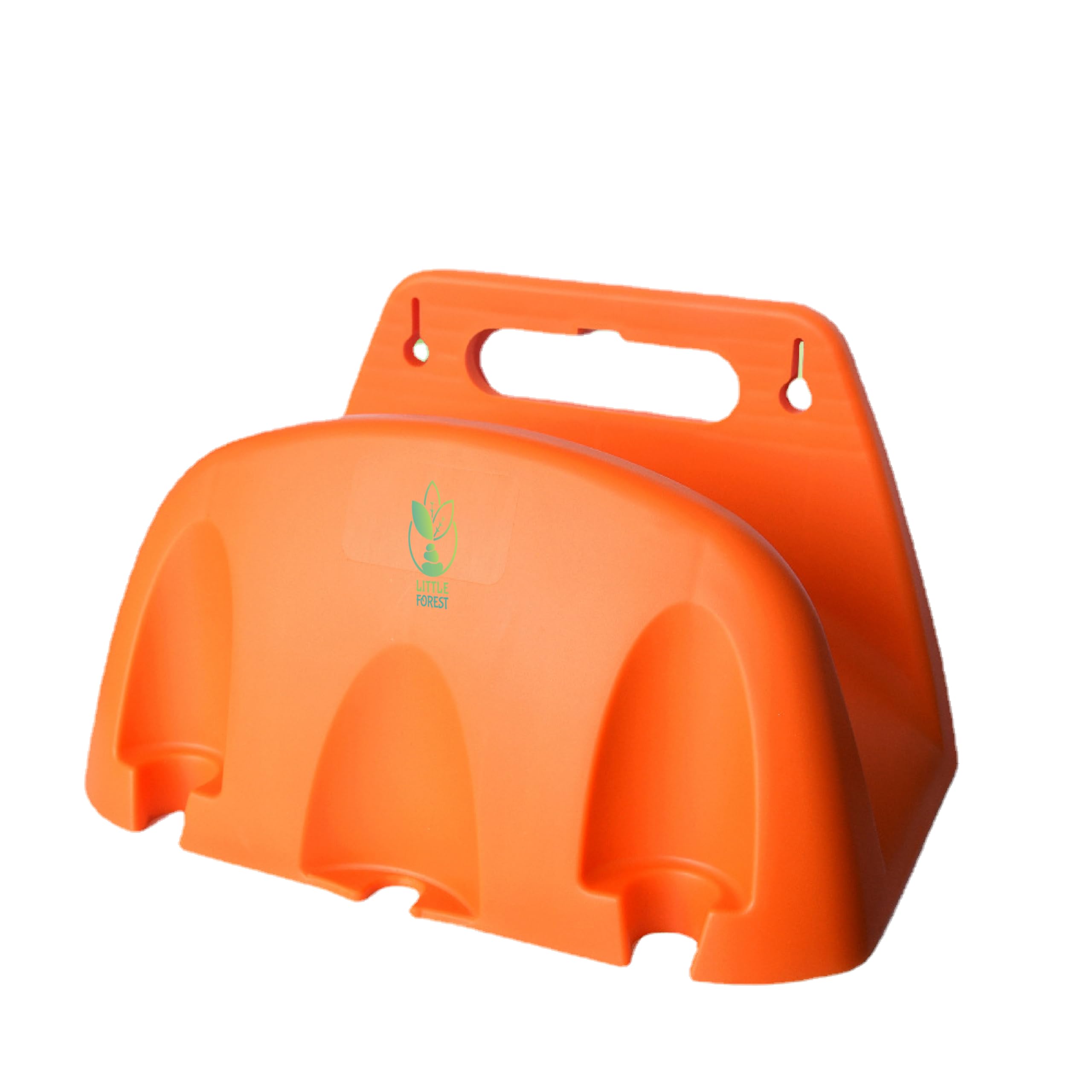 LittleForest - Garden Hose Pipe Holder with Soft Connector & Shower Head Holder,15 Metre Hose holding Capacity, Heavy Duty Virgin Plastic, UV Resistant - (Orange)-image-17