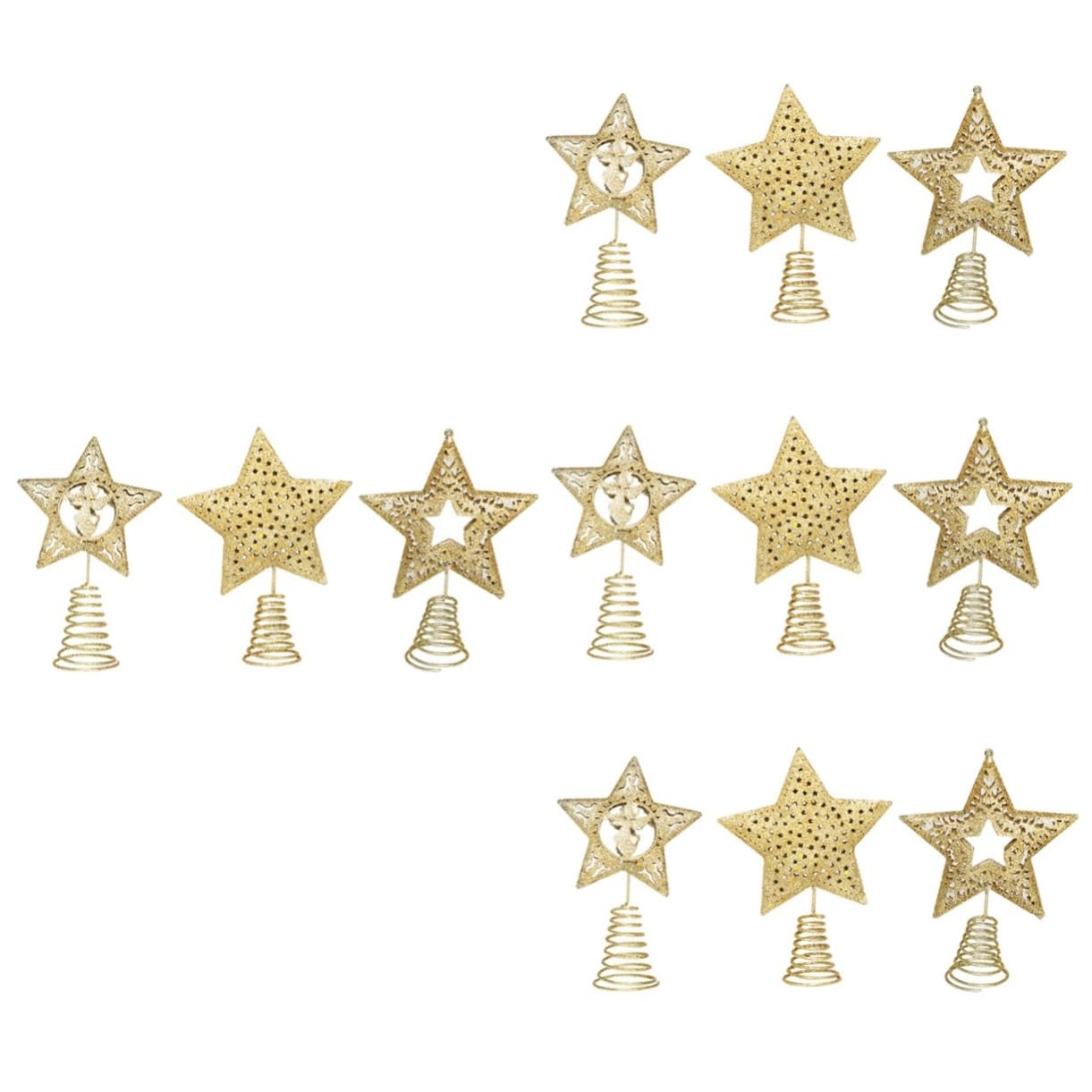 IMIKEYA 12stücke Teiliges Weihnachtsbaumspitze Goldene Fünfzackige Sterne Für Festliche Baumdekoration Christbaumspitzen Für Drinnen Und Draußen Für Weihnachtsfeiern