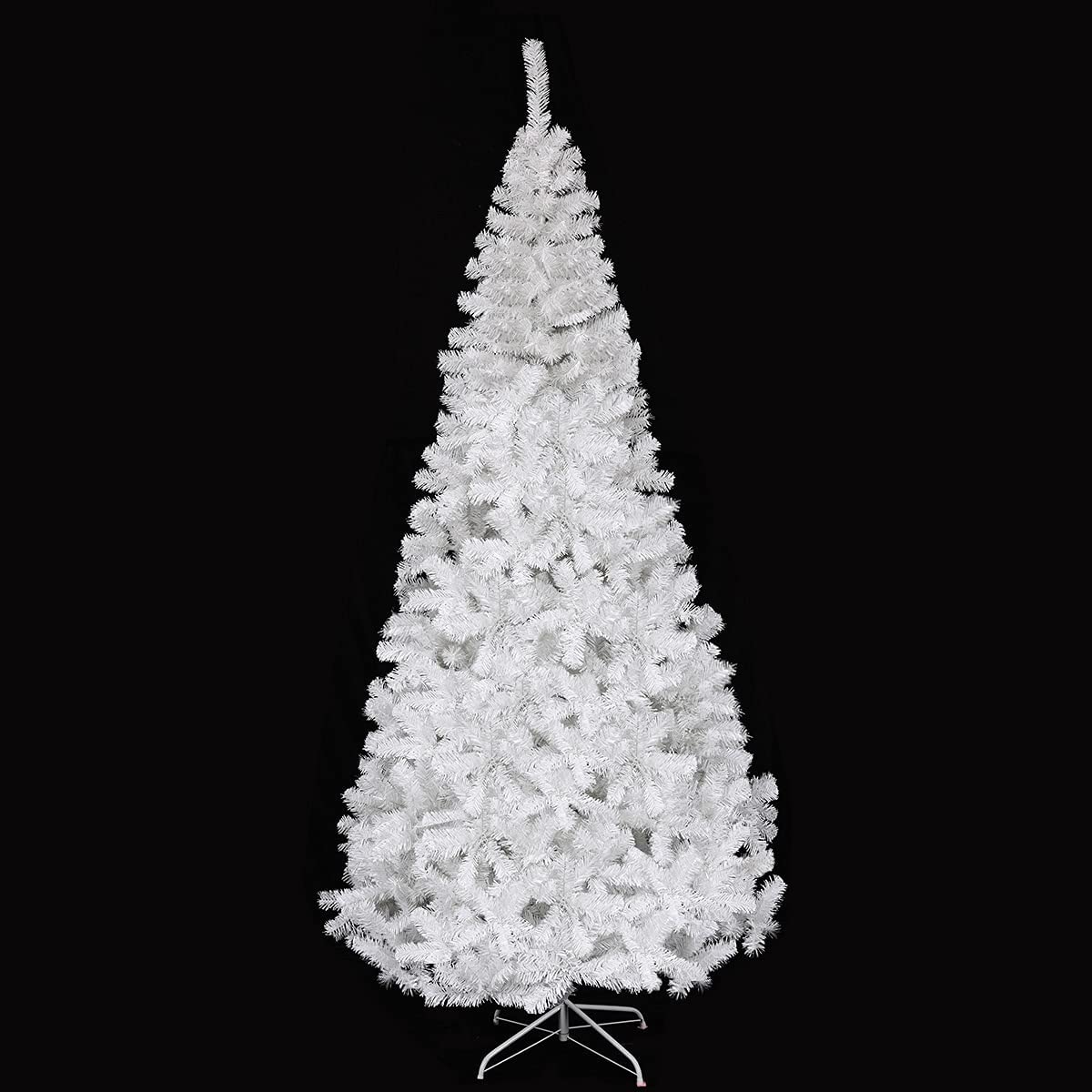 RELAX4LIFE Sapin de Noël Blanc 240 CM, Sapin Noel Artificiel en PVC avec Support en Métal, Arbre de Noël pour Décoration Maison/Bureau/Magasin (Blanc, 240 CM)