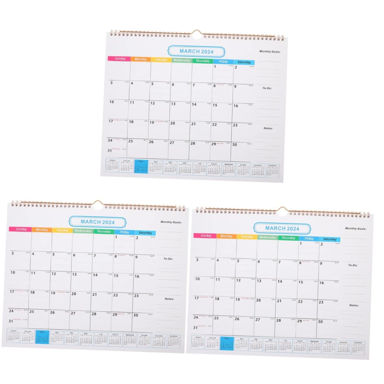 Lurrose 3stücke Wandkalender Mit Monaten Handreißbar Praktischer Monatlicher Planer Für Büro Und Zuhause Platzsparend Und Vielseitig Einsetzbar Für Termine Und Ereignisse