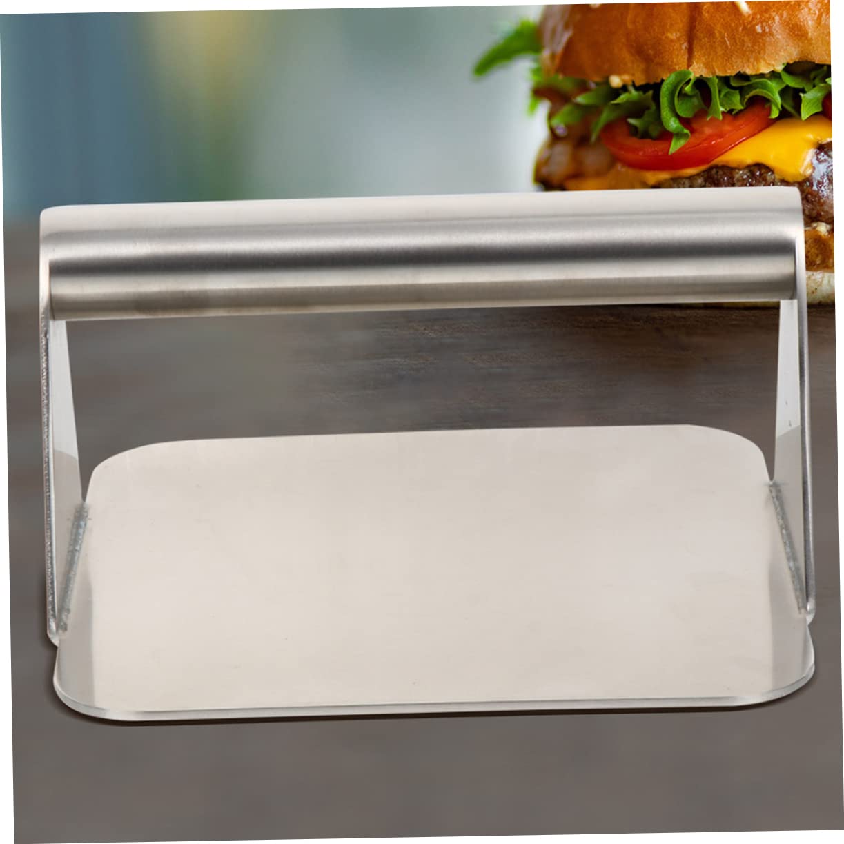 CIYODO 1Pc Stainless Steel Burger Press Durable Patty Smasher for Grilling for Steak Bacon Cooking Compact Design for Home Outdoor Use Kitchen Tool for