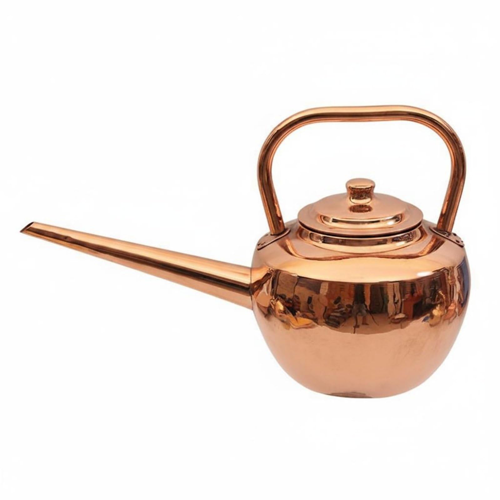 Mestolo da Zuppa in Rame Puro Teiera Kettle Pentola Servizio Liquidi con Beccuccio Lungo Finitura Artigianale Addensato per Versare Senza, Rame, Rame, 3L