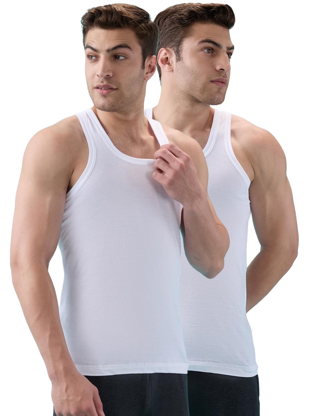 Mens Innerwear Vests | Pack of 2 Metro RN| 100% Cotton | Soft Feel & Breathable Comfort |