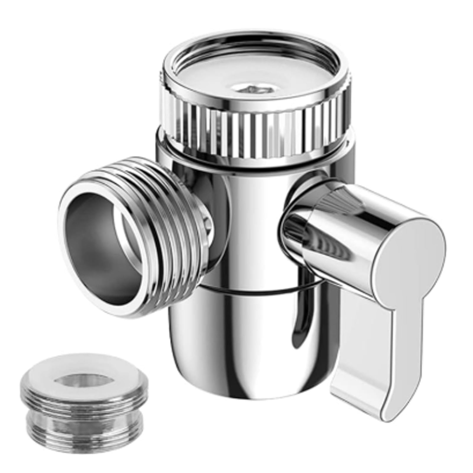Xiciki 3-Way Brass Diverter Valve,Sink Faucet Splitter M22 X M24 Adapter Replacement Part for Kitchen and Bathroom Shower