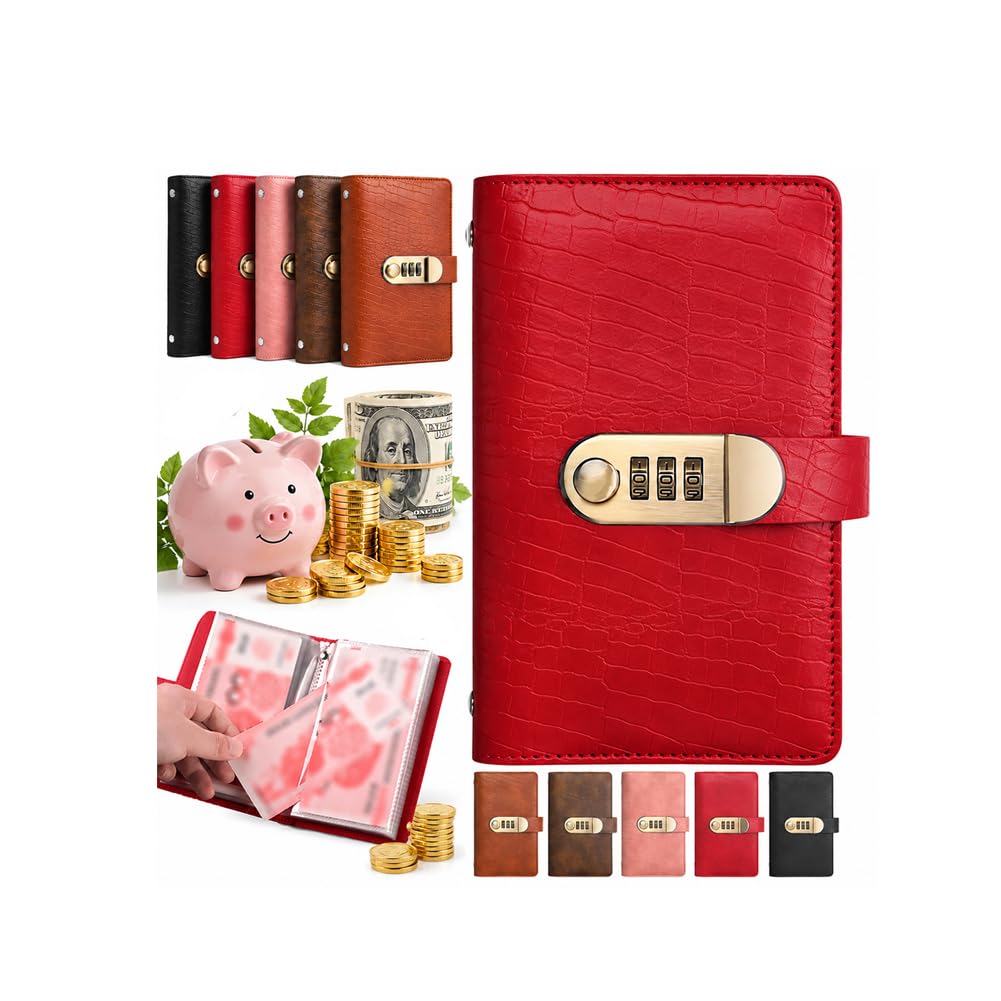 100 Envelopes Money Saving Challenge Book with Password Lock- Budget Binder